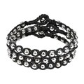 Set of 3 Cotton Wax Rope Silver Beads Radiance Bracelet (Thailand)