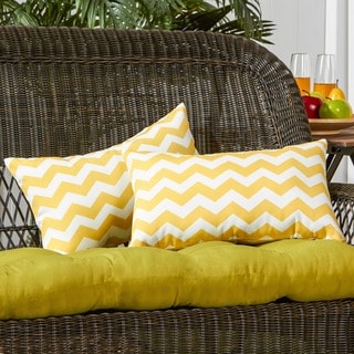 Rectangle Outdoor Zags Yellow Accent Pillows (Set of 2) 