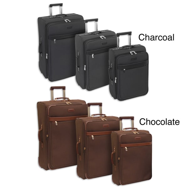London Fog Oxford Classic 3piece Expandable Suiter Upright Luggage Set