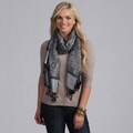 Women's Silver and Black Shawl Wrap