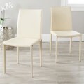 Safavieh Jazzy Bonded Leather Cream Side Chair (Set of 2)