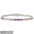Icz Stonez Sterling Silver Multicolor CZ Bracelet