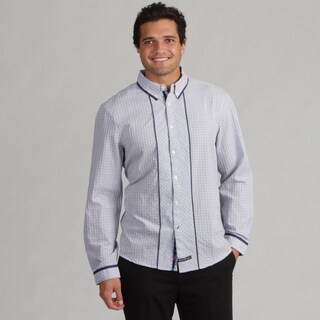 English Laundry Men's Mini Check Woven Shirt