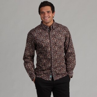 English Laundry Men's Floral Pattern Woven Shirt