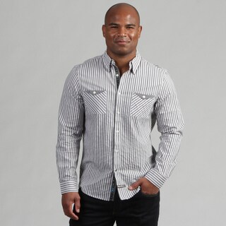 English Laundry Men's Striped Woven Shirt