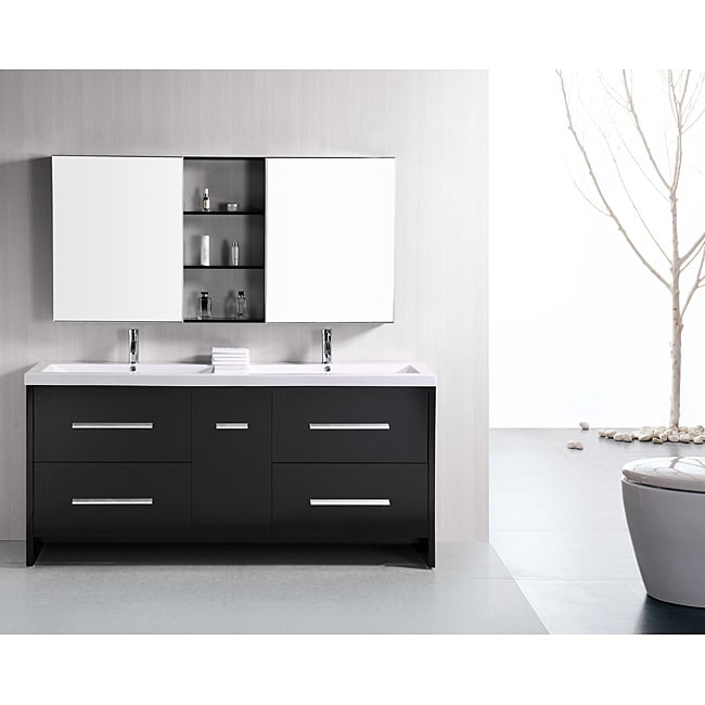 Design Element Perfecta Modern 72inch Doublesink Bathroom Vanity Set 