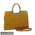 Dasein Faux-leather Briefcase Satchel with Detachable Shoulder Strap