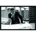 'James Dean White Car' Gel-Textured Art Print