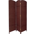 Seven-foot Diamond Weave Wood/Plant Fiber Room Divider (China)