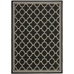 ===>  Safavieh Poolside Black/ Beige Indoor Outdoor Rug (5'3 x 7'7)