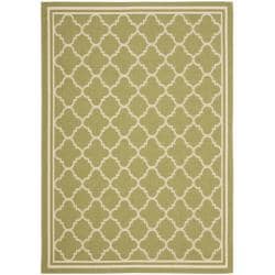 For sale Safavieh Poolside Green/Beige Indoor/Outdoor Polypropylene Rug (5'3" x 7'7")