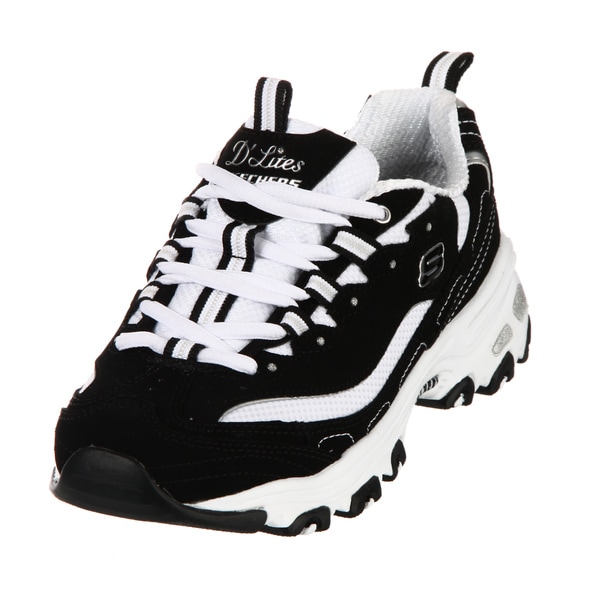 Skechers Women's Black/ White Athletic Shoes - 14167468 - Overstock.com