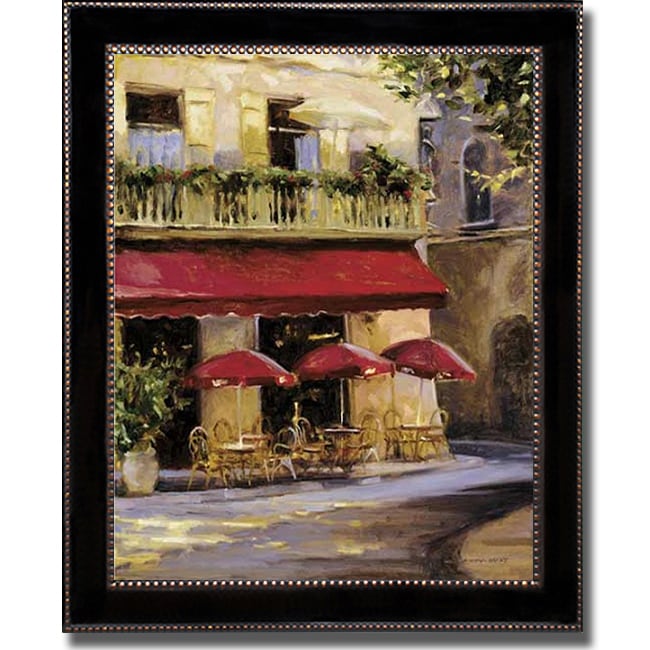 Keith Wicks 'Three Red Umbrellas' Framed Canvas Art 14167639
