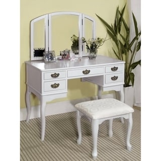 Doris Solid Wood Vanity Table and Stool Set