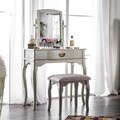 Lorena Solid Wood Vanity Table and Stool Set
