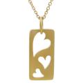 Sterling Silver Vermeil-style Three Heart Cut-out Necklace
