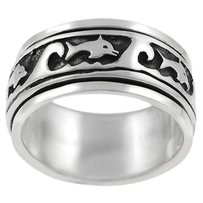 Tressa Sterling Silver Mens Spinner Ring