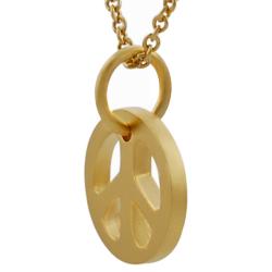 Sterling Silver Vermeil-style Peace Sign Necklace