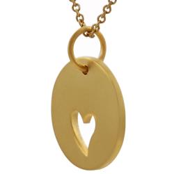 Sterling Silver Vermeil-style Heart Cut-out Necklace