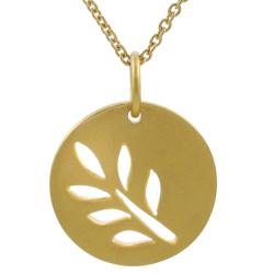 Sterling Silver Vermeil-style Fern Leaf Cut-out Necklace