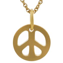 Sterling Silver Vermeil-style Peace Sign Necklace