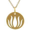 Sterling Silver Vermeil-style Lotus Cut-out Necklace