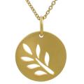 Sterling Silver Vermeil-style Fern Leaf Cut-out Necklace