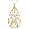 Sterling Silver Vermeil-style Filigree Necklace