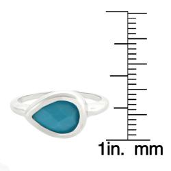 Sterling Silver Synthetic Turquoise Teardrop Ring
