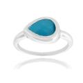 Sterling Silver Synthetic Turquoise Teardrop Ring