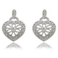 Sterling Silver Diamond Accent Heart Earrings