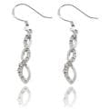 Finesque Sterling Silver 1/10ct TDW Diamond Twist Earrings
