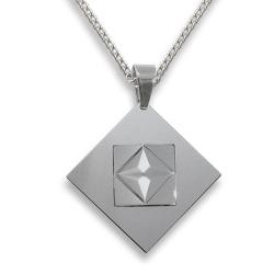 Men's Tungsten Carbide 3-piece Faceted Squares Necklace