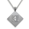 Men's Tungsten Carbide 3-piece Faceted Squares Necklace