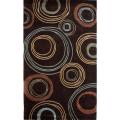 Handmade Alexa Brown Norwegian Geometric Circle Orbit Rug (5' x 8')