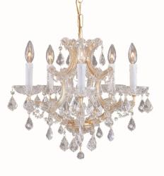 Maria Theresa 5-light Gold/ Crystal Chandelier