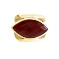 Adee Waiss 18k Yellow Gold Overlay Red Agate Ring