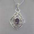Sterling Silver Amethyst Celtic Knot Necklace (Thailand)