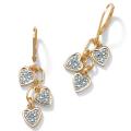 18k Gold over Sterling Silver Diamond Accent Heart Dangle Earrings