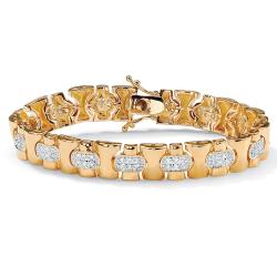Ultimate CZ 14k Gold Overlay Cubic Zirconia Bracelet