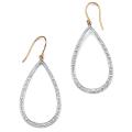 18k Gold over Sterling Silver Diamond Accent Loop Drop Earrings