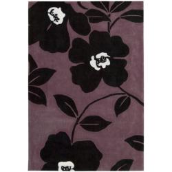 Hand-tufted Metropolitan Black/ Purple/ White Rug (5' x 7'6)