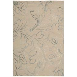 Cambria Natural/ Blue Floral Rug (8' x 10')
