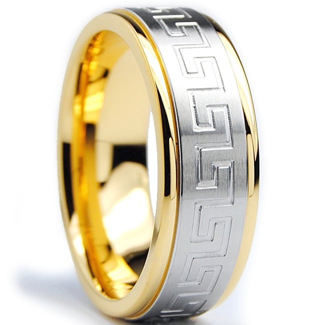 greek key wedding rings mens