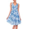 Cotton 'Balinese Sea' Batik Dress (Indonesia)