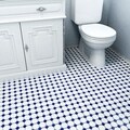 Somertile 11-5/8x11-5/8-inch Victorian Octagon Matte White with Cobalt Dot Porcelain Tile (Case of 10)