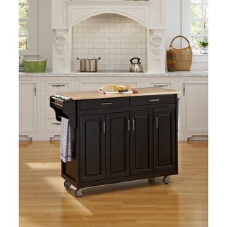 Low Price Black Finish with Wood Top Create-a-Cart