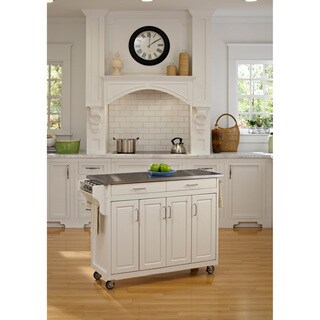 Create-a-Cart White Finish Stainless Top