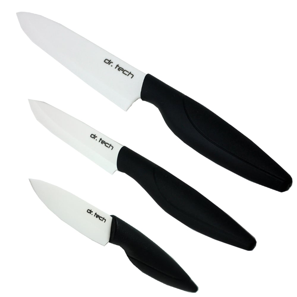 Dr. Tecch White/ Black Ceramic 3-piece Knife Set