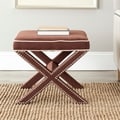 Safavieh X-Bench Nailhead Brown/ White Ottoman